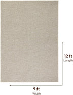 LBRO2M Easy Jute Solid Area Rug 9X12 Washable Rugs for Living Room Bedroom Natural Jute Look Indoor Outdoor Rug Durable, Solid Non Shedding Eco Friendly (9X12 Gray)