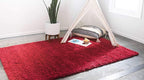Unique Loom Solid Shag Collection Area Rug (8' x 10' Rectangle, Cherry Red)