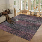 RUGSURE Washable Area Rug - 1/6 Thick - Stain & Water Resistant Non-Slip - Resistant Rug for Living Room, Bedroom, Nursery, Pet & Child Friendly, Vintage Charm Area Rugs (Burgundy, 3' x 5 ')