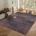 RUGSURE Washable Area Rug - 1/6 Thick - Stain & Water Resistant Non-Slip - Resistant Rug for Living Room, Bedroom, Nursery, Pet & Child Friendly, Vintage Charm Area Rugs (Burgundy, 9' x 12')