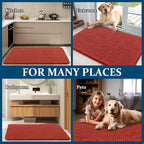 OLANLY Dog Door Mat for Muddy Paws 36x24, Absorbs Moisture and Dirt, Absorbent Non-Slip Washable Doormat, Quick Dry Chenille Mud Mat for Dogs, Entry Indoor Entryway Carpet for Inside Floor, Maple Red
