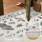 5x7 Area Rugs Living Room Rug: Vintage Washable Rug Floral Soft Carpet Indoor Floor Non-Slip Boho Stain Resistant Large Carpets for Bedroom Kids Nursery Dining Room Farmhouse Home Office Beige