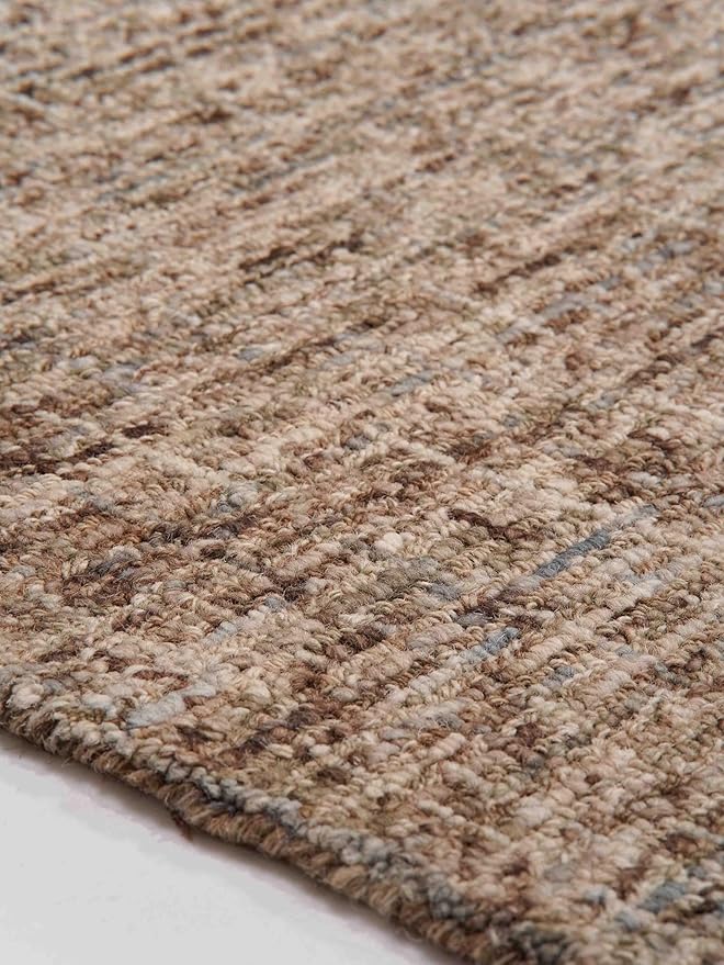 Rugsotic Carpets Hand Tufted Wool ECO-Friendly Area Rugs - 3'x5', Rectangle Shape, Beige & Brown, Solid Plain Design, High Pile Thick Handmade Area Rugs for Living Room, Bed Room (KWC111)