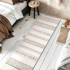 BESTSWEETIE 2x6 Area Rugs for Living Room Washable Moroccan Farmhouse Neutral Geometric Low Pile Non-Slip Soft Print Pattern Rug for Bedroom Kitchen Dining Room Entryway Cream/Brown/Pink