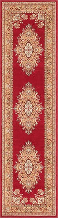 Unique Loom Reza Collection Traditional Persian Style Area Rug, 2 ft 7 in x 10 ft, Burgundy/Ivory