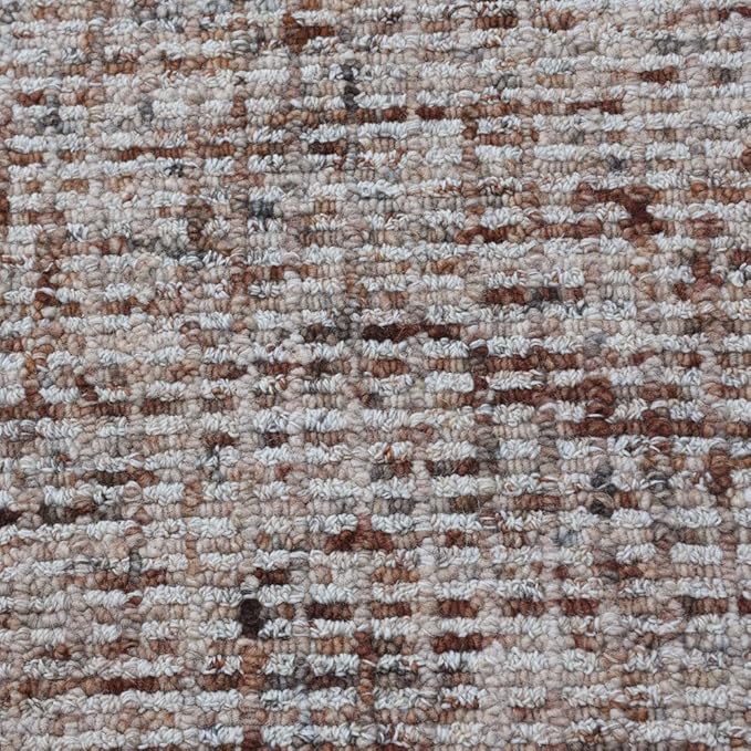 Hand Tufted Wool ECO-Friendly Area Rugs - 2'6''x11', Runner Shape, Beige & Brown, Solid Plain Design, High Pile Thick Handmade Area Rugs for Living Room, Bed Room (KWC111)