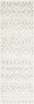 SAFAVIEH Adirondack Collection Runner Rug - 2'6" x 10' Runner, Ivory & Green, Modern Diamond Distressed Design, Ideal for High Traffic Areas in Living Room, Bedroom, Dining (ADR131X-210)