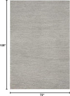 Nuloom Penelope Light Grey/Ivory, 6' x 9', Hand-Braided, Wool & Cotton, Textured and Dense, High Traffic, Stain Resistant, Easy Clean, Durable Area Rug for Bedroom, Living Room, Dining, Entryway