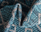 Unique Loom Outdoor Trellis Collection Area Rug - Tribal Trellis (2' x 6' 1" Runner, Teal/ Ivory)