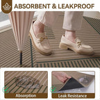 Front Door Mat 17''x30'', Non Slip Absorbent Muddy Dirt Resist Washable Low-Profile Indoor Doormat,Easy Clean Welcome Entryway Door Mats, Brown