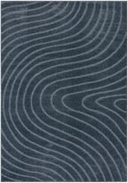 LUXE WEAVERS Modern Geometric Wave Blue 2x3 Area Rug