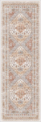 zesthome Washable Runner Rug 2.5x8 - Stain Resistant Entryway Rugs, Ultra-Thin Kitchen Rug, Anti Slip Backing Runner Rugs for Entrance Laundry Room Indoor Hallway (Orange,2.5'x8')