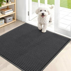 OLANLY Front Door Mat Indoor Outdoor Entrance, Waterproof Heavy Duty Doormat, Fade Resistant, Low Profile, Easy Clean Patio Porch Welcome Floor Mats for Entry, 35x30, Charcoal Grey