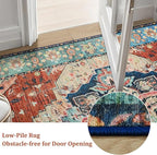 Area Rugs 5x7, Low Pile Washable Rugs, Soft Vintage Distressed Rugs for Bedroom, Living Room, Dining Room, Water Repellent, Non Shedding, Terracotta