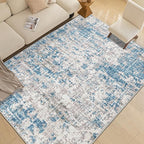 ILANGO 8x10 Area Rug for Living Room Bedroom Washable Modern Rugs 8' x 10' with Non Slip Backing High Traffic Indoor Carpet for Dining Room Dorm Non-Shedding & Fade Resistant Modern