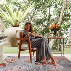 CAMILSON Indoor Outdoor Rug, Mult 9’x12’ Leaf Tropical Botanical Area Rugs for Indoor and Outdoor patios, Easy-Cleaning Non-Shedding Living Room, Garden and Kitchen Washable Outside Carpet (9x12)