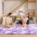 6x9 Area Rugs for Living Room, Fluffy Large Rugs for Bedroom, Soft Shag Fuzzy Non-Slip Carpet for Kids Boys and Girls Nursery Room Dorm Indoor Home Decor (Tie-Dyed Purple, 6ft x 9ft)