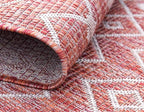 Unique Loom Outdoor Trellis Collection Area Rug - Tribal Trellis (9' x 12' Rectangle, Rust Red/ Ivory)