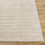 Livabliss x Our PNW Home Cascade Minimalist Striped Area Rug, 5'3" x 7', Light Brown