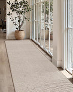 Color&Geometry Door Mat 3'x8' Runner Rug with Rubber Backing, Non Slip Washable Hallway Rug, Carpet Runners for Hallway Living Room Bedroom, Beige (Rolled-up NO Creases)