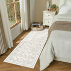 WITSHOCK 2x6 Runner Rugs for Hallways,Vintage Neutral Hallway Rugs for Entryway,Soft Distressed Boho Floral Carpet for Kitchen Bedroom (Camel/Beige,2x6)