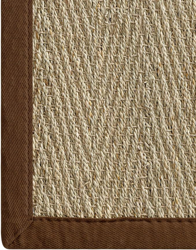 DEXI Area Rug Natural Fiber 4x6, Braided Woven Seagrass Rugs No Shed, Soft Neutral Rustic Carpet Mat for Indoor Entryway Outdoor Patio Dining Living Room Bedroom Farmhouse, Natural