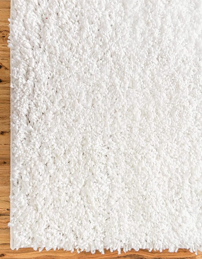 Unique Loom Davos Shag Collection Area Rug - Solid (3' 3" x 5' 3" Rectangle, White/ Ivory)