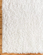 Unique Loom Davos Shag Collection Area Rug - Solid (5' 3" x 8' Rectangle, White/ Ivory)