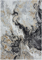 LUXE WEAVERS Marble Swirl Abstract Area Rug, Smoke 4x5
