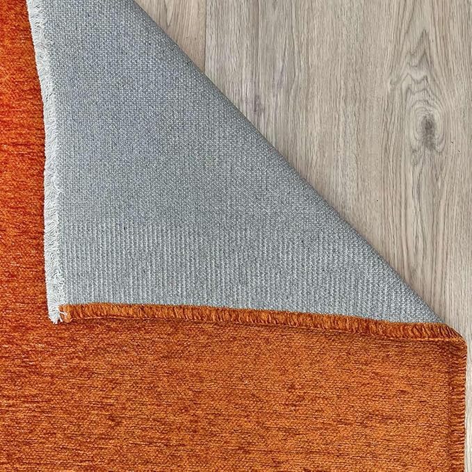 Alfa Rich 5x8 Burnt Orange Washable Area Rugs for Living Room Bedroom Kitchen Cotton Solid Decor Rug