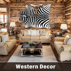 AROGAN Premium Faux Zebra Hide Rug 4.6 x 5.2 Feet, Sturdy and Large Size Bear Print Rugs, Suitable for Bedroom Living Room Western Decor, Faux Fur Animal Carpet, Black and White