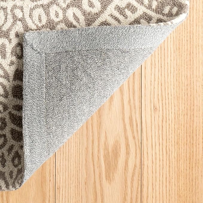 Dash & Albert Temple Taupe Hand Micro Hooked Wool Rug, 2 X 3 Feet, Tan Geometric Pattern