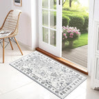 Small Area Rug 2x3ft Entryway Rug Non-Slip Washable Area Rugs Indoor Door Mat, Vintage Boho Faux Wool Carpet Kitchen Runner Rugs with Rubber Backing for Bedroom, Kitchen, Room Entryway