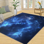 4x6 Lightning Cafe Rug - Natural Weather Rugs for Bedroom Aesthetic, Thunderstorm Lightning Soft Comfortable Non-Slip for Offie Bedroom Study Boy Girl Room Hotel Dorm