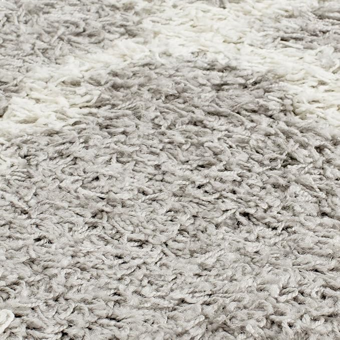 SAFAVIEH Dallas Shag Collection Accent Rug - 3' x 5', Grey & Ivory, Trellis Design, Non-Shedding & Easy Care, 1.5-inch Thick Ideal for High Traffic Areas in Entryway, Living Room, Bedroom (SGD257G)