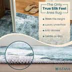 Istana 3x5 Area Rug - Blue Modern Rugs for Living Room 3x5 - Foldable Rugs for Bedroom/Living Room Rug - Stain Resistant Washable Rug - Eco-Friendly Small Area Rugs