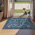 Collive 2x3 Washable Entryway Rug, Jungle Animal Kitchen Rugs Non Slip Small Door Mats Indoor Entrance, Soft Low Pile Entry Rug Stain Resistant Throw Carpet for Bathroom Bedroom, Entrance, Blue