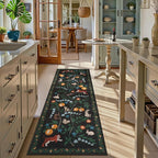 Collive Runner Rugs for Hallways, 2x6 Jungle Animal Kitchen Rugs Non Slip Washable Bathroom Runners Rug, Black Soft Ultra Thin Laundry Carpets Stain Resistant Indoor Mats for Entrance, Bedroom