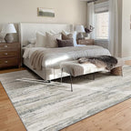 MUJOO 9x12 Area Rug,Washable Rugs for Living Room Bedroom Dining Room,Modern Abstract Large Non Slip Throw Carpet Indoor,Low Pile Accent Neutral Beige and Grey