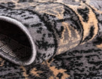 Unique Loom Taftan Collection Border Geometric Tribal Inspired Design Area Rug (9' 10 x 13' 0 Rectangular, Gray/ Black)
