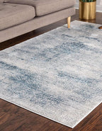 Unique Loom Finsbury Collection Area Rug - Sarah (9' x 12' 2" Rectangle, Blue/ Ivory)