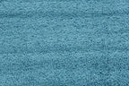 Unique Loom Solid Shag Collection Area Rug (8' Square, Deep Aqua Blue)