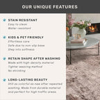Large Entryway Rug Washable - Warm & Retro Décor, Brown with Red Accent Rug for Mudroom, Foyer, Hall, Living Room, Washable Low Pile Stain Resistent