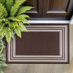 Beverly Rug Non Slip Area Rugs 2x3 Modern Bordered Non Skid Rubber Backing Soft Entryway Rug for Living Dining Room Easy to Clean Non Shedding Kitchen Bedroom Indoor Carpet 2 x 3 Brown
