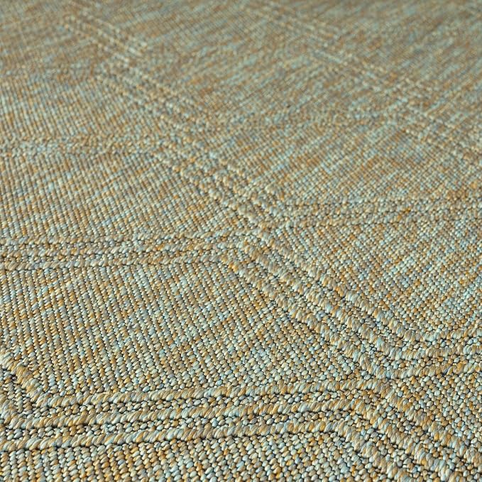 LUXE WEAVERS Modern Farmhouse Green 9x12 Washable Area Rug, Anti-Slip Diamond Pattern Carpet