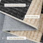 LIVEBOX 9x12 Area Rugs for Living Room, Checkered Non-Slip Washable Rugs, Farmhouse Neutral Classic Geometric Large Boys Area Rug for Bedroom, Carpet for Living Dining Room Office(Black,9'x12')