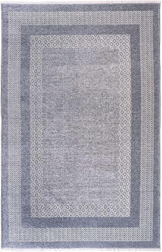 Alfa Rich 3x10 Light Blue Washable Area Rugs for Living Room Hallway Kitchen Cotton Decor Runner Rug