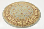 Unique Loom Voyage Collection Traditional Oriental Classic Intricate Design Area Rug (6' 0 x 6' 0 Round, Light Blue/Gold)