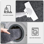 PURRUGS Dirt Trapping Door Mat 31.5" x 47", Non-Slip Machine Washable Entry Rug, Shoe Scraper, Dog Doormat, Super Absorbent Welcome Mat for Front & Back Door, Muddy Shoes & Paws, Bluish Grey-Black