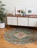 Unique Loom Isabella Collection Area Rug - Rossellini (5' 1" Round, Green/ Blue)